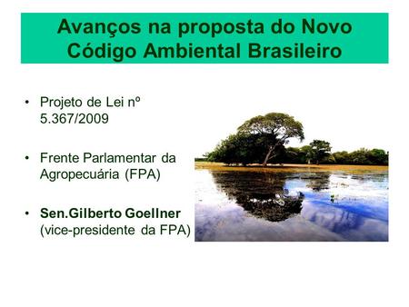 Avanços na proposta do Novo Código Ambiental Brasileiro