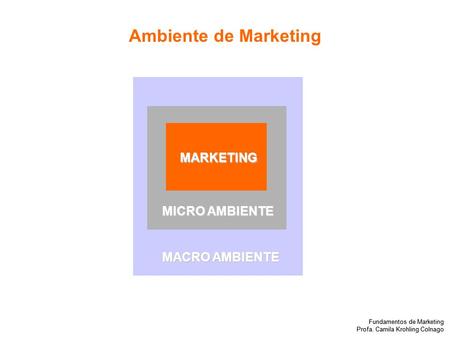 Ambiente de Marketing MARKETING MICRO AMBIENTE MACRO AMBIENTE
