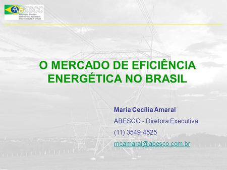 O MERCADO DE EFICIÊNCIA ENERGÉTICA NO BRASIL