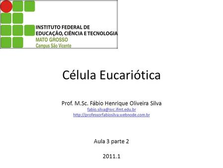 Célula Eucariótica Prof. M. Sc. Fábio Henrique Oliveira Silva fabio