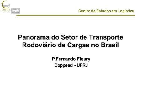 Panorama do Setor de Transporte Rodoviário de Cargas no Brasil