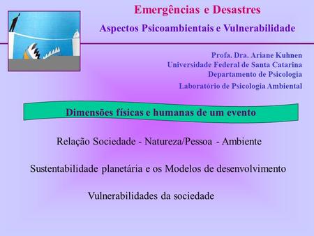 Emergências e Desastres