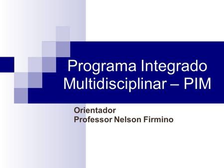 Programa Integrado Multidisciplinar – PIM