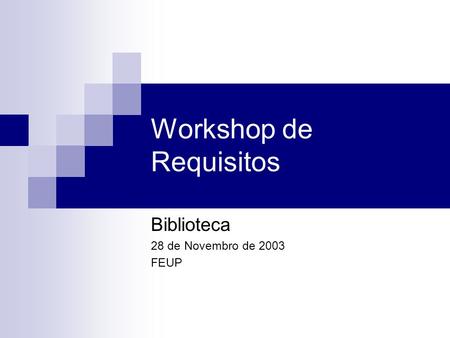 Workshop de Requisitos