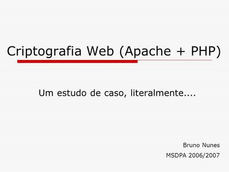 Criptografia Web (Apache + PHP)