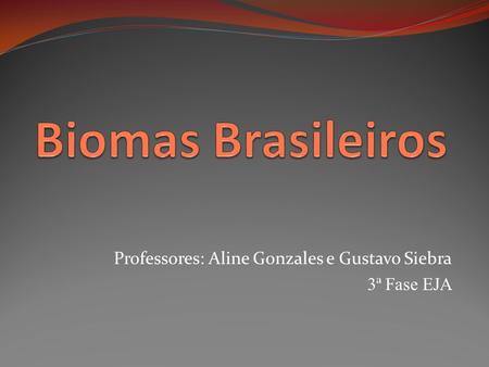 Professores: Aline Gonzales e Gustavo Siebra 3ª Fase EJA