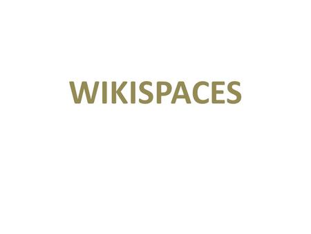 WIKISPACES.
