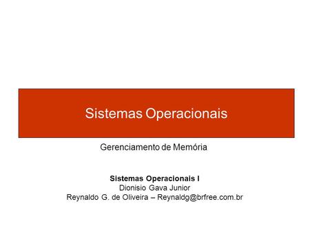 Sistemas Operacionais I