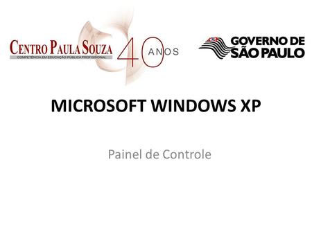 MICROSOFT WINDOWS XP Painel de Controle.