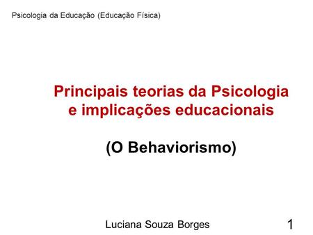 Psicologia da Educação (Educação Física)