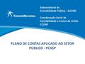 ABOP Slide 1 XI Semana de Administração Orçamentária, Financeira e de Contratações Públicas PLANO DE CONTAS APLICADO AO SETOR PÚBLICO - PCASP Coordenação-Geral.