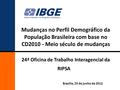 Noções Básicas Data 00/00/00 Mudanças no Perfil Demográfico da População Brasileira com base no CD2010 - Meio século de mudanças 24ª Oficina de Trabalho.