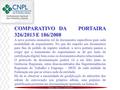 COMPARATIVO DA PORTAIRA 326/2013 E 186/2008 A nova portaria enumerou rol de documentos específicos para cada modalidade de requerimento. No que diz respeito.