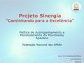 Projeto Sinergia “Caminhando para a Excelência” Política de Acompanhamento e Monitoramento do Movimento Apaeano Federação Nacional das APAEs Nancy Ferreira.