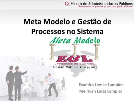 Meta Modelo e Gestão de Processos no Sistema Evandro Lemke Lampier Meirivan Luiza Lampier.