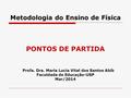 Metodologia do Ensino de Física PONTOS DE PARTIDA Profa. Dra. Maria Lucia Vital dos Santos Abib Faculdade de Educação-USP Mar/2014.