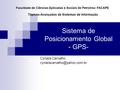 Sistema de Posicionamento Global - GPS-