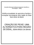 Conselho Nacional de Desenvolvimento Científico e Tecnológico – CNPq Multifuncionalidade da agricultura familiar e inovações tecnologicas para região do.
