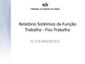 Relatório Sistêmico da Função Trabalho - Fisc-Trabalho TC 018.840/2014-0.