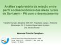 Análise exploratória da relação entre perfil socioeconômico das áreas rurais de Santarém - PA com o desmatamento Trabalho final para disciplina: SER-457.