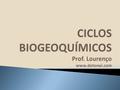 CICLOS BIOGEOQUÍMICOS Prof. Lourenço
