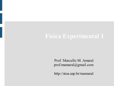 Prof. Marcello M. Amaral  Física Experimental I.