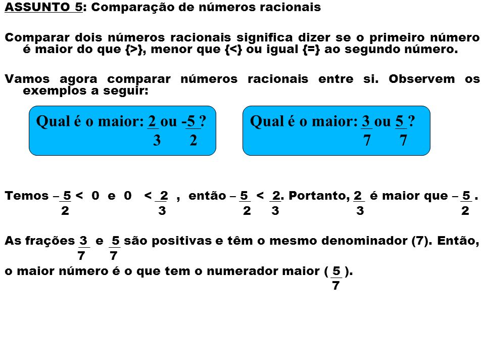 MAIOR OU MENOR (2º ano A)