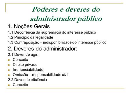 Poderes e deveres do administrador público