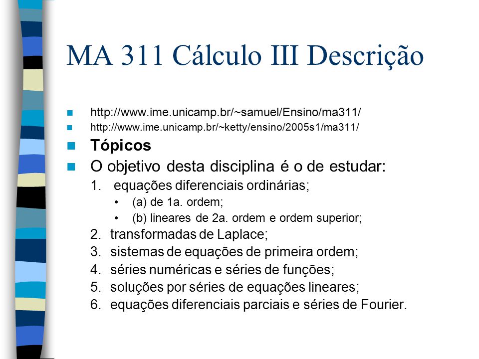 MA 311 Cálculo III Descrição - ppt carregar