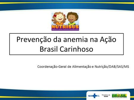 Prevenção da anemia na Ação Brasil Carinhoso