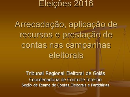 Tribunal Regional Eleitoral de Goiás Coordenadoria de Controle Interno