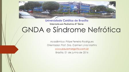 GNDA e Síndrome Nefrótica