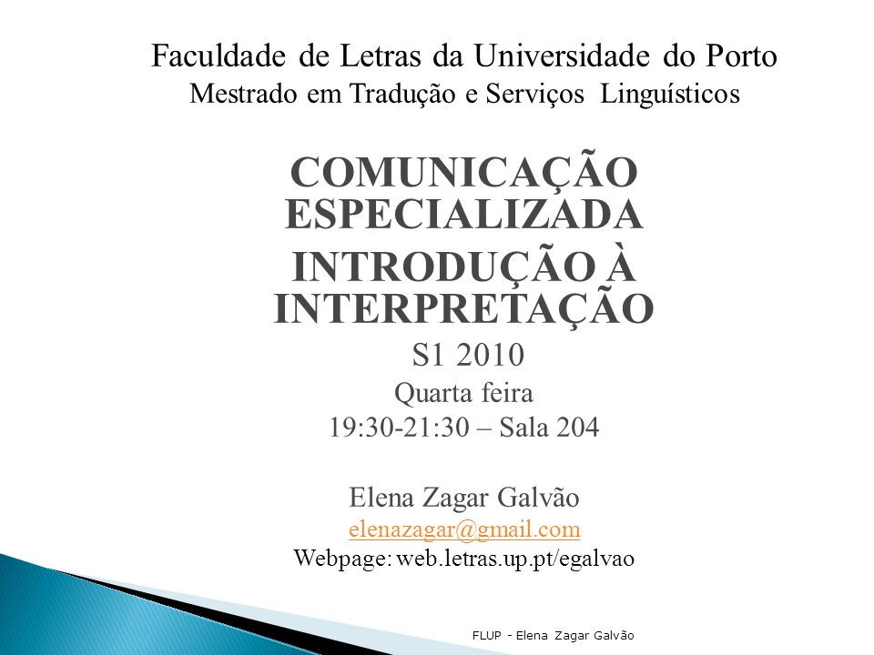 FLUP - Elena Zagar Galvão Faculdade de Letras da Universidade do Porto  Mestrado em Tradução e Serviços Linguísticos SCIENTIFIC AND TECHNICAL  TRANSLATION. - ppt download