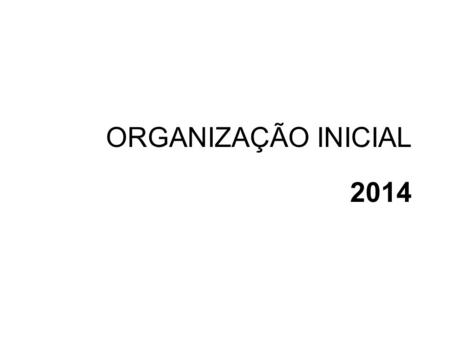 ORGANIZAÇÃO INICIAL 2014.