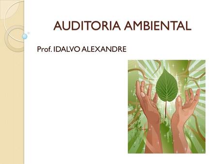 AUDITORIA AMBIENTAL Prof. IDALVO ALEXANDRE.