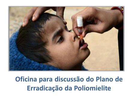 Oficina para discussão do Plano de Erradicação da Poliomielite.