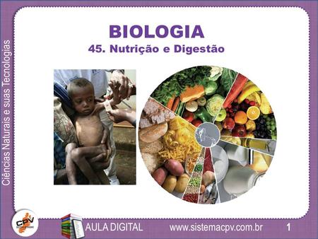 1 Ciências Naturais e suas Tecnologias AULA DIGITAL BIOLOGIA 45. Nutrição e Digestão.
