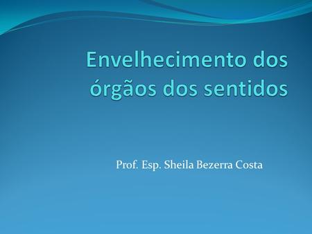 Prof. Esp. Sheila Bezerra Costa. O processo de envelhecimento acompanha-se de diminuição funcional dos diversos sistemas sensoriais do organismo DECLÍNIO.