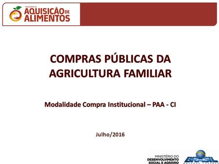 Políticas para a agricultura familiar Lei 11.326/2006 Crédito e proteção da produção Pronaf, Garantia Safra, SEAF... Assistência técnica e extensão rural.