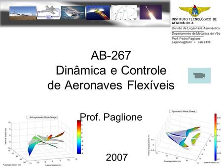 AB-267 Dinâmica e Controle de Aeronaves Flexíveis Prof. Paglione INSTITUTO TECNOLÓGICO DE AERONÁUTICA ______________________________________________ Divisão.