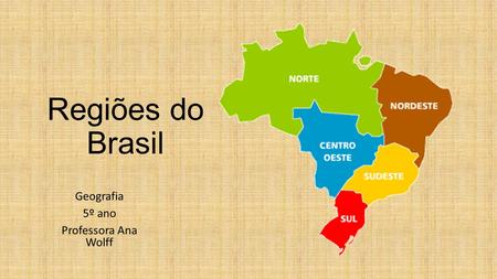 Regiões do Brasil Geografia 5º ano Professora Ana Wolff.