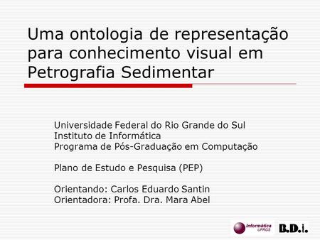 Universidade Federal do Rio Grande do Sul Instituto de Informática