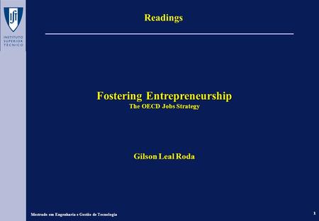 Fostering Entrepreneurship