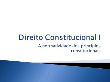 Direito Constitucional I