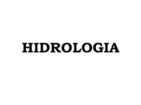 HIDROLOGIA.