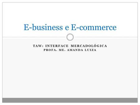 E-business e E-commerce