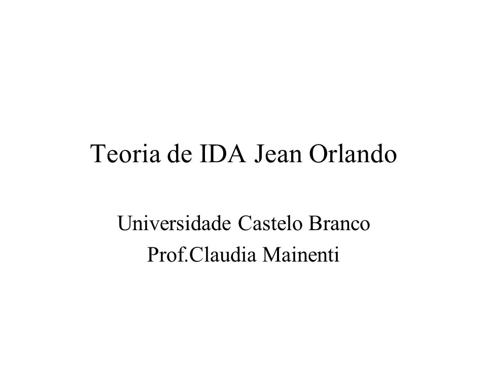 Teoria de IDA Jean Orlando - ppt carregar
