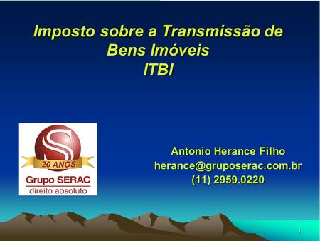 1 Imposto sobre a Transmissão de Bens Imóveis ITBI Antonio Herance Filho (11)