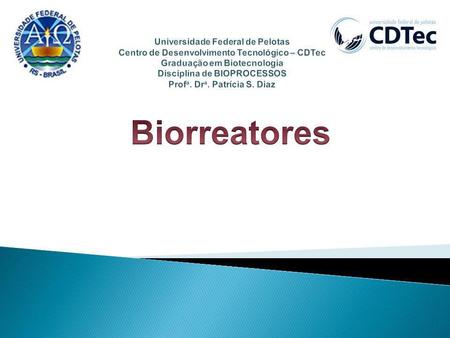 Universidade Federal de Pelotas Centro de Desenvolvimento Tecnológico – CDTec Graduação em Biotecnologia Disciplina de BIOPROCESSOS Profa. Dra. Patrícia.