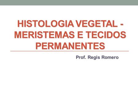 Histologia Vegetal - Meristemas e tecidos permanentes
